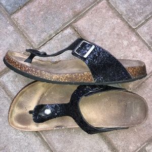 Madden Girl Gina black sparkle sandals